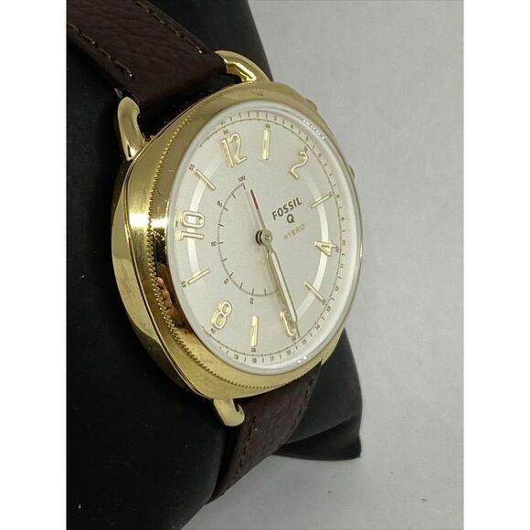 Fossil FTW1201 Women's Brown Leather Silver Analog Dial Hybrid Smartwatch XX797 - Picture 5 of 12